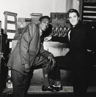 Brook Benton with Elvis Presley, Backstage at the WDIA Goodwill Review, 1957