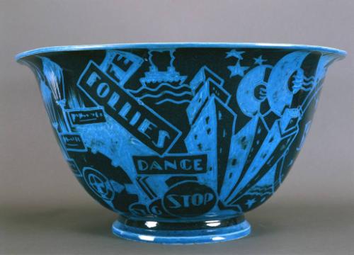 Egyptian Blue Jazz Bowl with Flared Rim