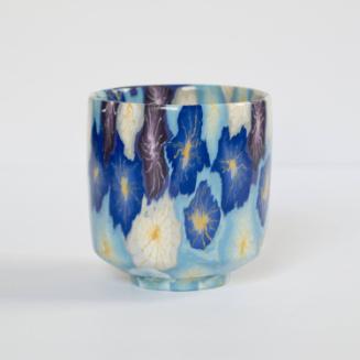 Suiji Neriage Yunomi: Blue Marbleized Teacup