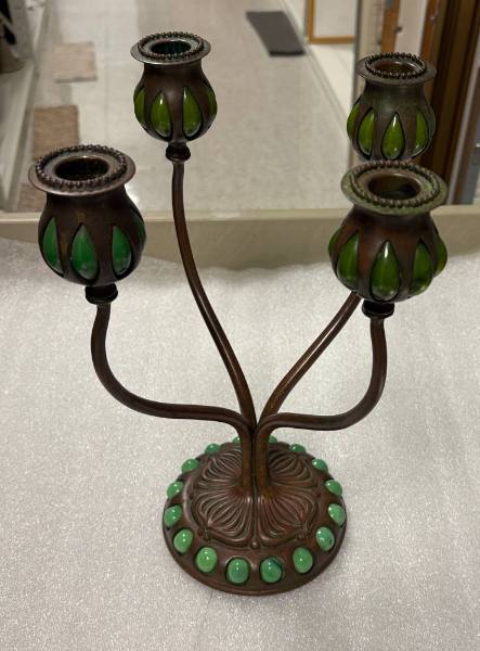 Four-Light Jeweled Candelabra