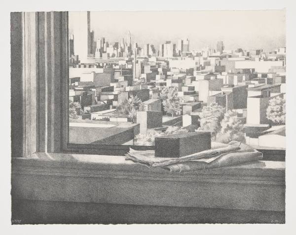 Still Life with a View of Hoboken and Manhattan