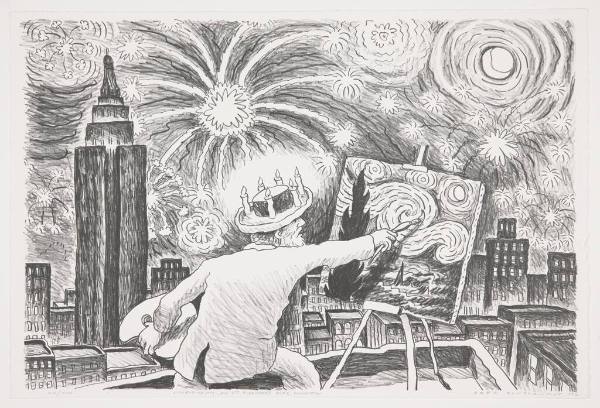 Vincent Paints July 4th Fireworks over Manhattan