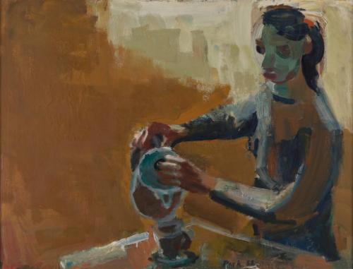 Woman with Coffee Pot