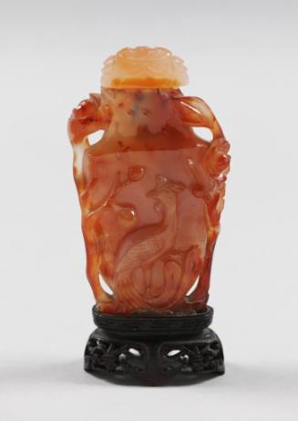 Orange Snuff Bottle With Lid