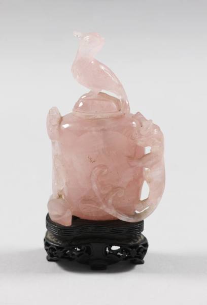 Rose Quartz Snuff Bottle With Lid