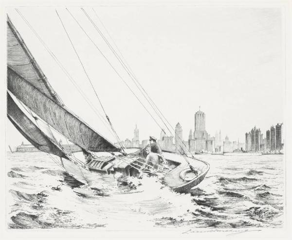 (Sailing off Chicago beach)