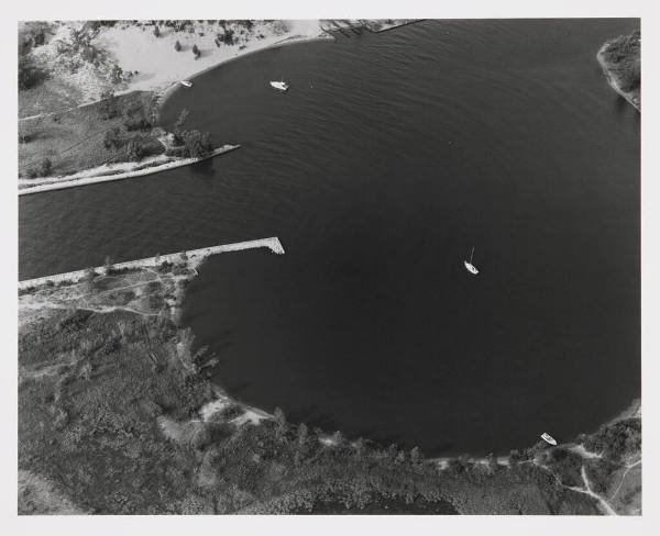 Aerial View, Kalamazoo River Channel to Lake Michigan, Saugatuck, Michigan